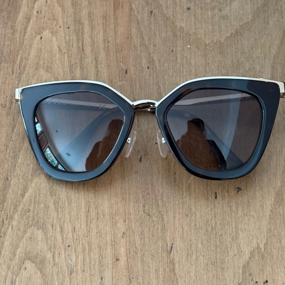 Prada Cat Eye Tortoise Metal Gold Frame Sunglasses - Picture 3 of 10